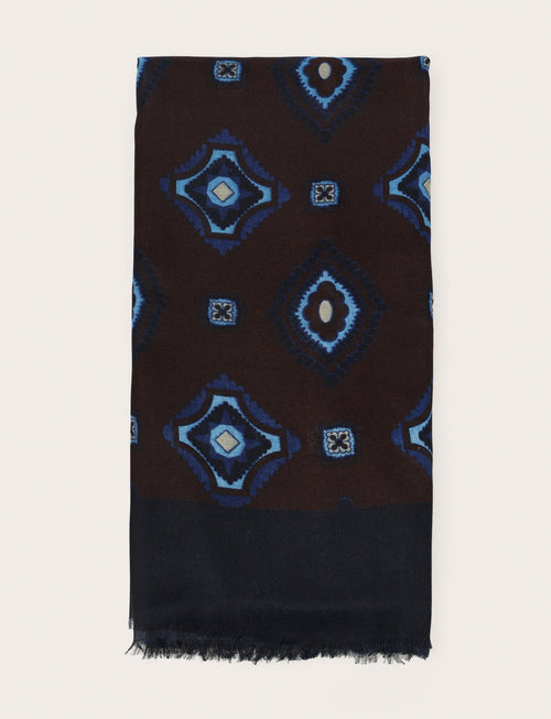 Sciarpa a fantasia geometrica moro|Colore:Moro