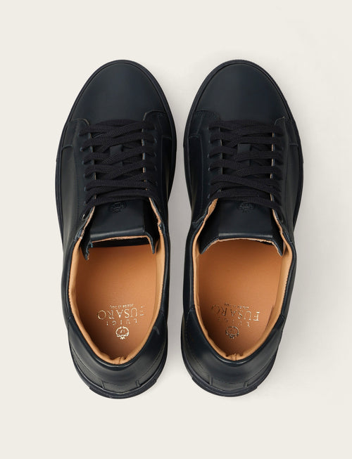Sneakers in pelle crust |Colore:Blu