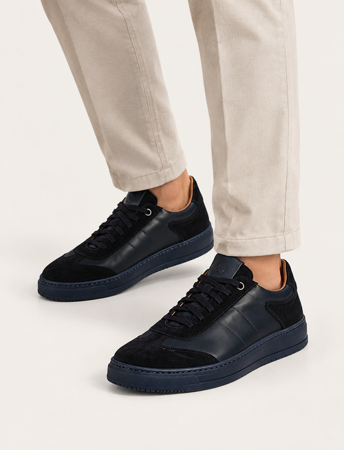 Sneakers in pelle e camoscio |Colore:Blu