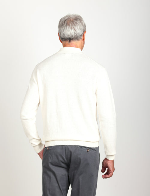 Polo in cotone e lana |Colore:Panna