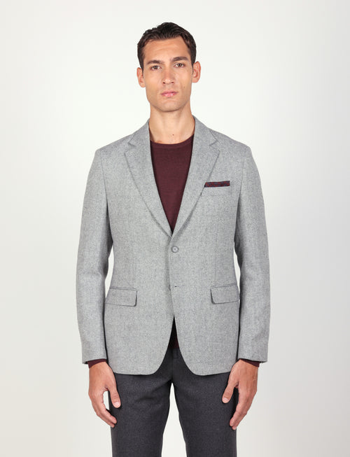 Giacca spigata in misto lana |Colore:Grigio