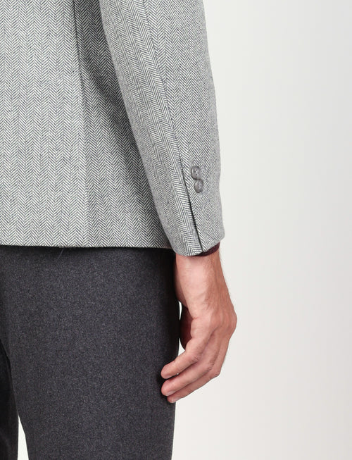Giacca spigata in misto lana |Colore:Grigio