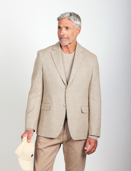 Giacca spigata in misto lana |Colore:Beige