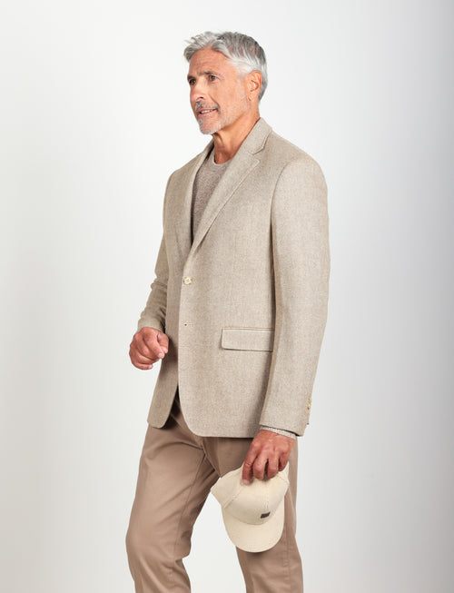 Giacca spigata in misto lana |Colore:Beige
