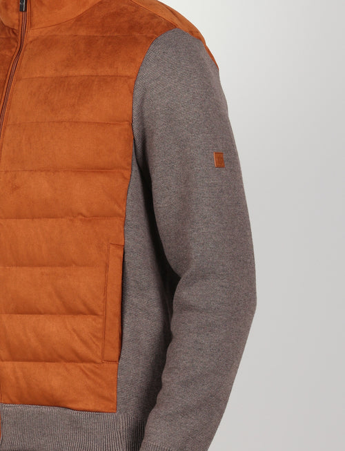 Giubbino trapuntato in alcantara |Colore:Fango