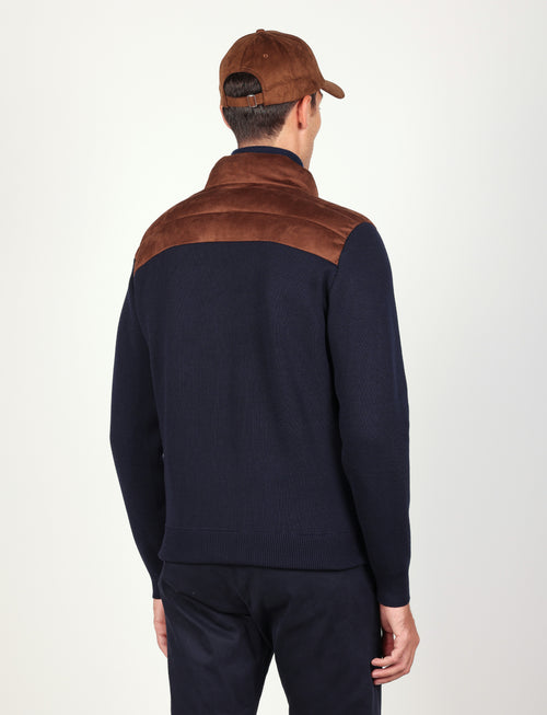 Giubbino trapuntato in alcantara |Colore:Blu