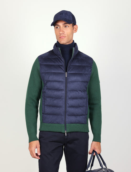 Giubbino trapuntato in alcantara |Colore:Verde