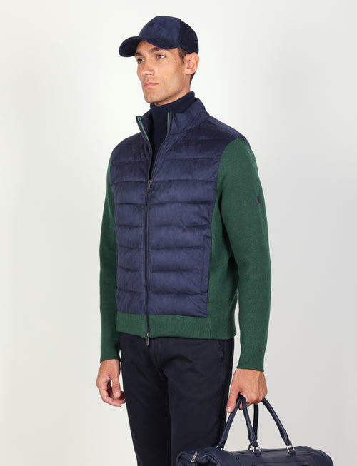 Giubbino trapuntato in alcantara |Colore:Verde