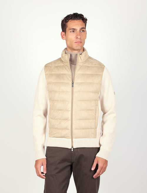 Giubbino trapuntato in alcantara |Colore:Beige