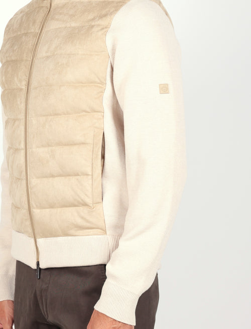 Giubbino trapuntato in alcantara |Colore:Beige