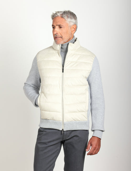Giubbino trapuntato in alcantara |Colore:Grigio