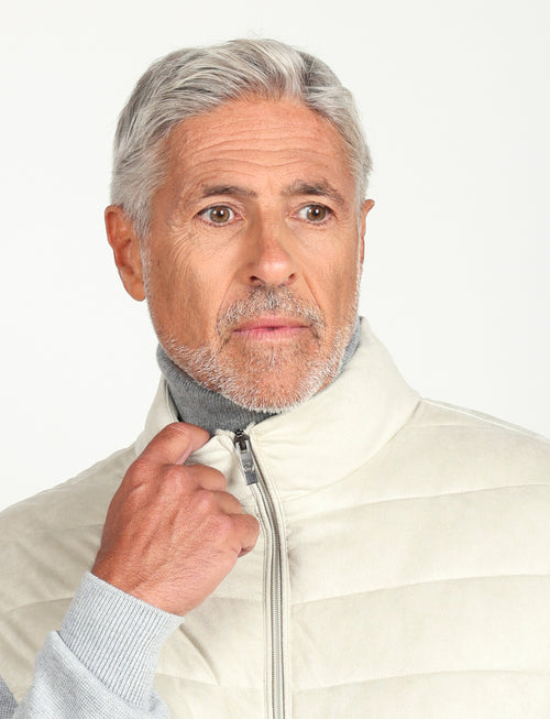 Giubbino trapuntato in alcantara |Colore:Grigio