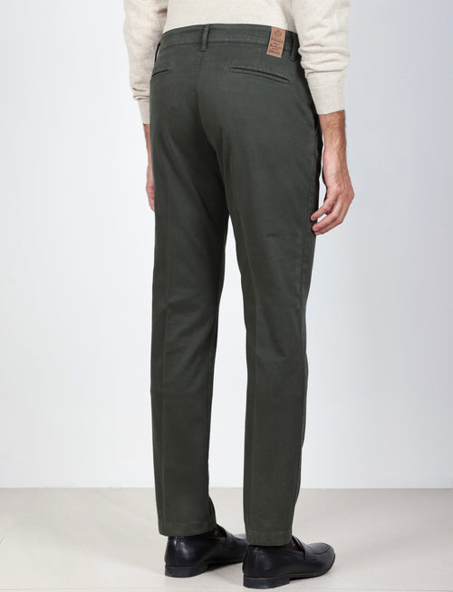 Pantaloni con pinces in cotone |Colore:Verde militare