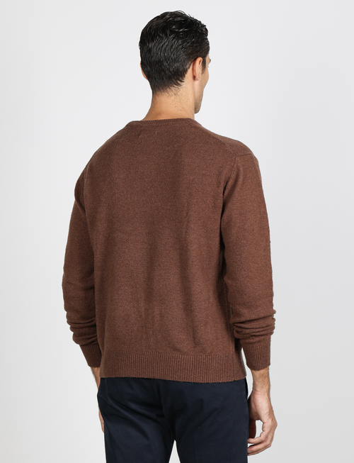 Maglia girocollo in lana lambswool |Colore:Moro