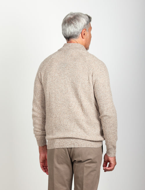 Cardigan con zip in lana lambswool |Colore:Beige