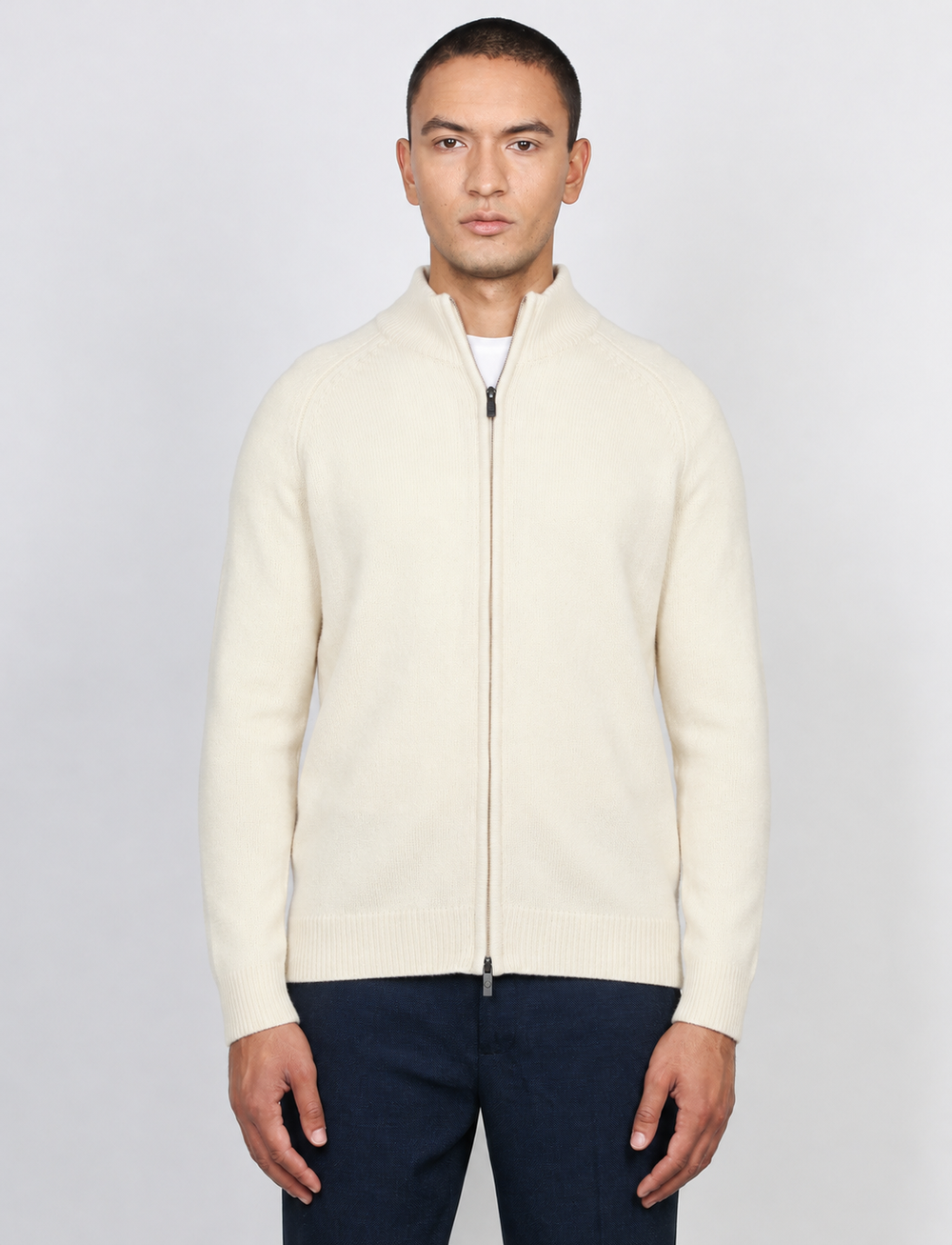 Cardigan full zip in lambswool