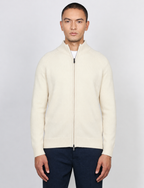 Cardigan full zip in lambswool |Colore:Panna