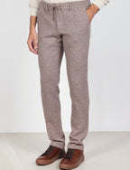 Pantaloni in lana con coulisse e risvolto |Colore:Beige