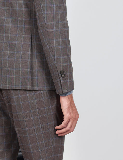 Abito principe di galles slim fit |Colore:Fango