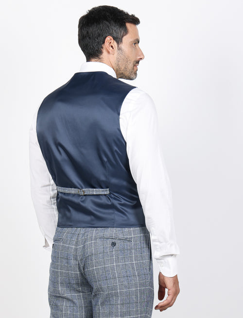 Gilet principe di galles bicolore |Colore:Avio