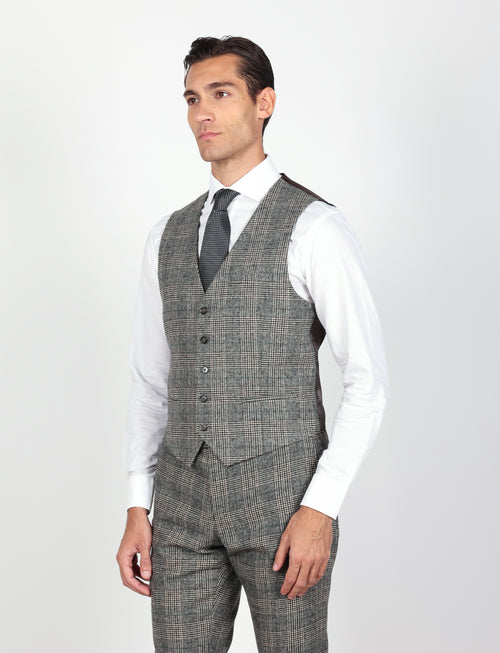 Gilet principe di galles bicolore |Colore:Fango