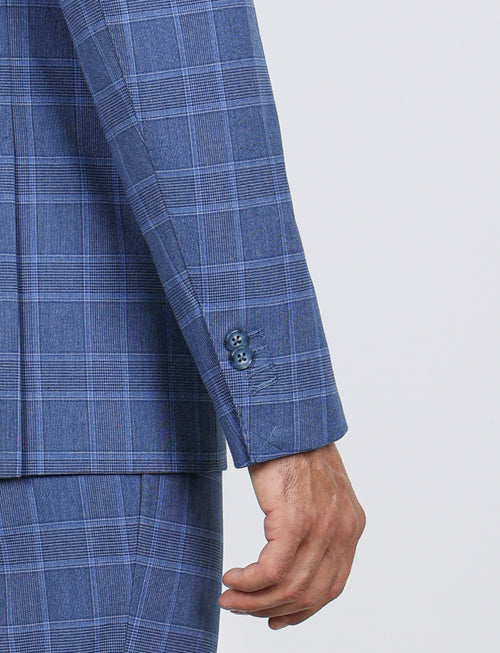 Abito principe di galles slim fit |Colore:Avio