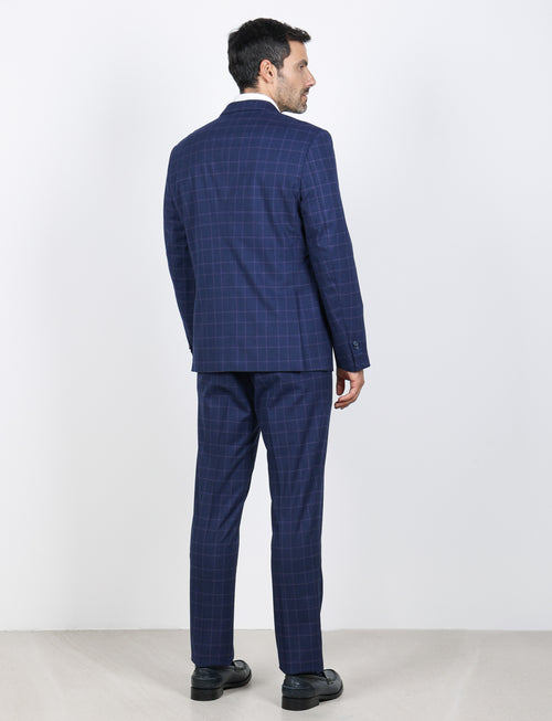 Abito principe di galles slim fit |Colore:Blu