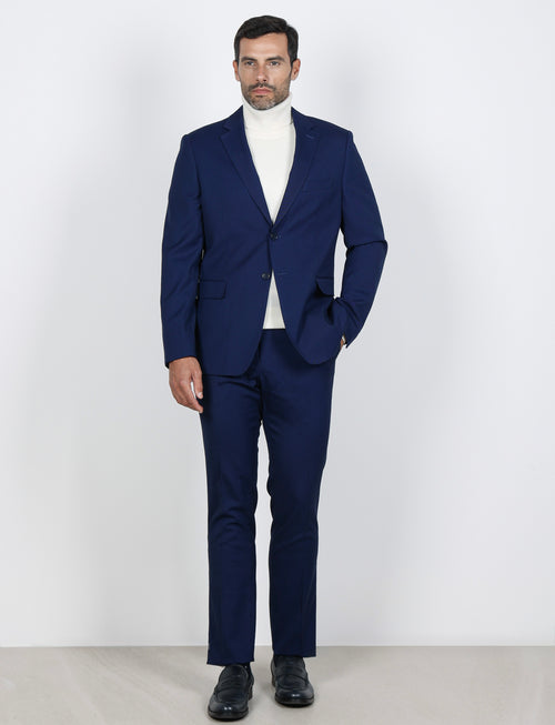 Abito monopetto in tessuto puntinato |Colore:Bluette