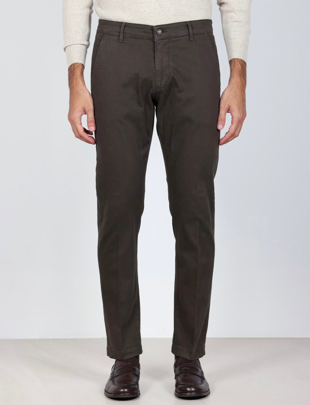 Pantaloni chino in cotone gabardine