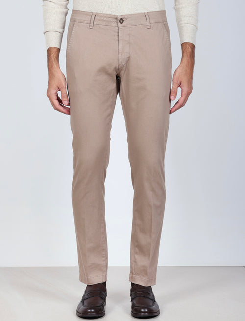 Pantaloni chino in cotone gabardine |Colore:Beige