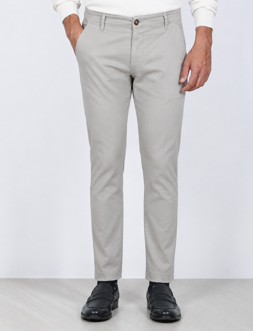 Pantaloni chino in cotone gabardine |Colore:Ecrù