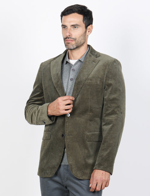 Giacca in velluto a coste di cotone|Colore:Verde