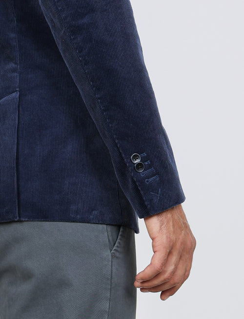 Giacca in velluto a coste di cotone|Colore:Avio