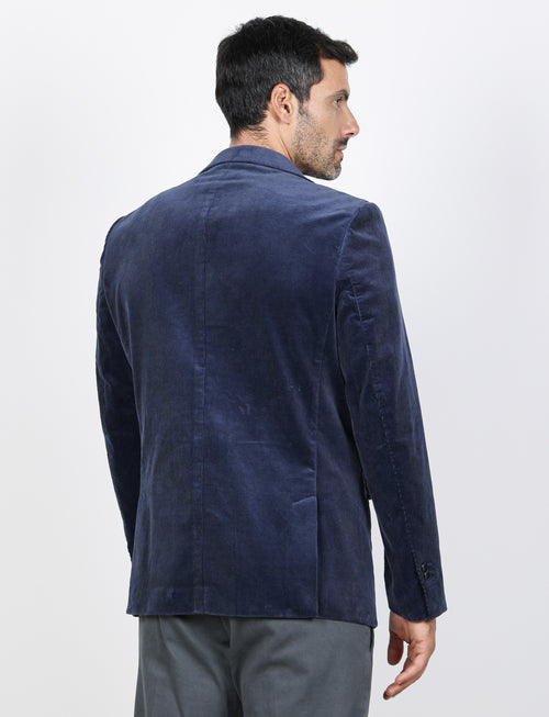 Giacca in velluto a coste di cotone|Colore:Avio