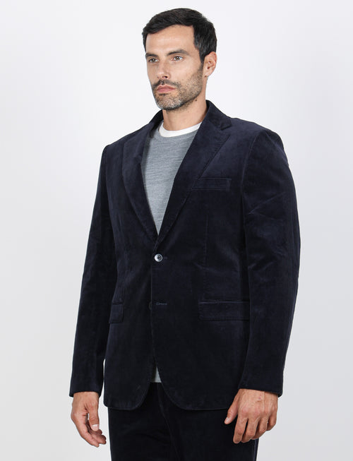 Giacca in velluto a coste di cotone|Colore:Blu