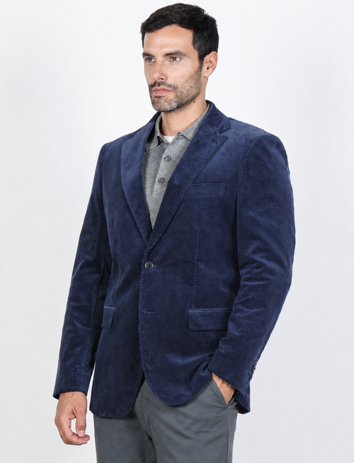 Giacca in velluto a coste di cotone|Colore:Avio