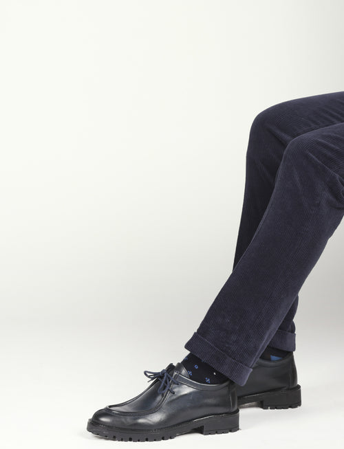 Pantaloni in velluto a coste di cotone |Colore:Blu
