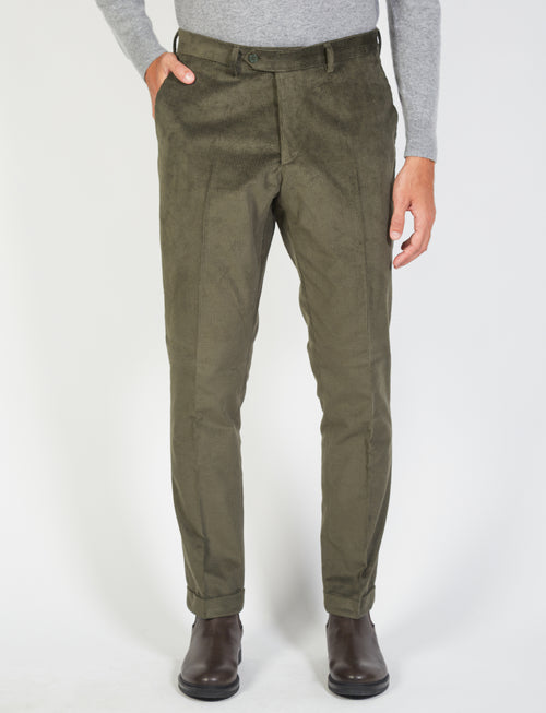 Pantaloni in velluto a coste di cotone |Colore:Verde