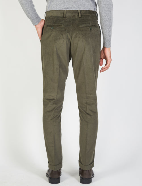 Pantaloni in velluto a coste di cotone |Colore:Verde