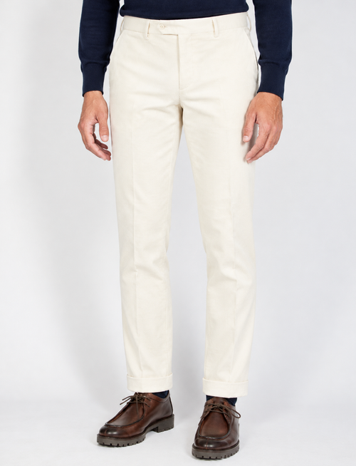 Pantaloni in velluto a coste di cotone |Colore:Panna