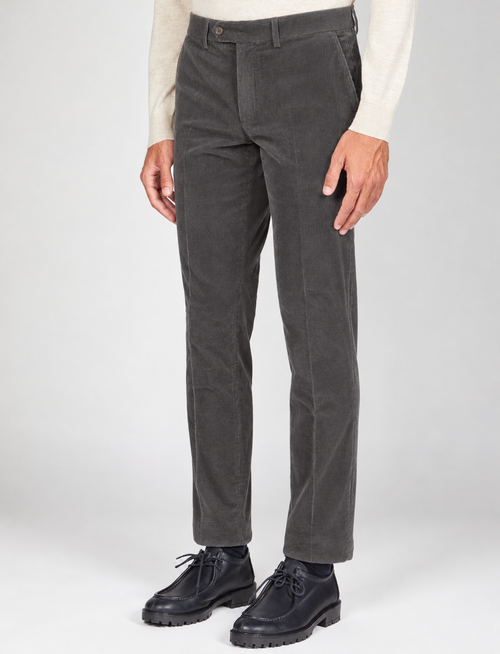 Pantaloni in velluto a coste di cotone |Colore:Grigio