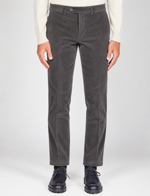 Pantaloni in velluto a coste di cotone |Colore:Grigio