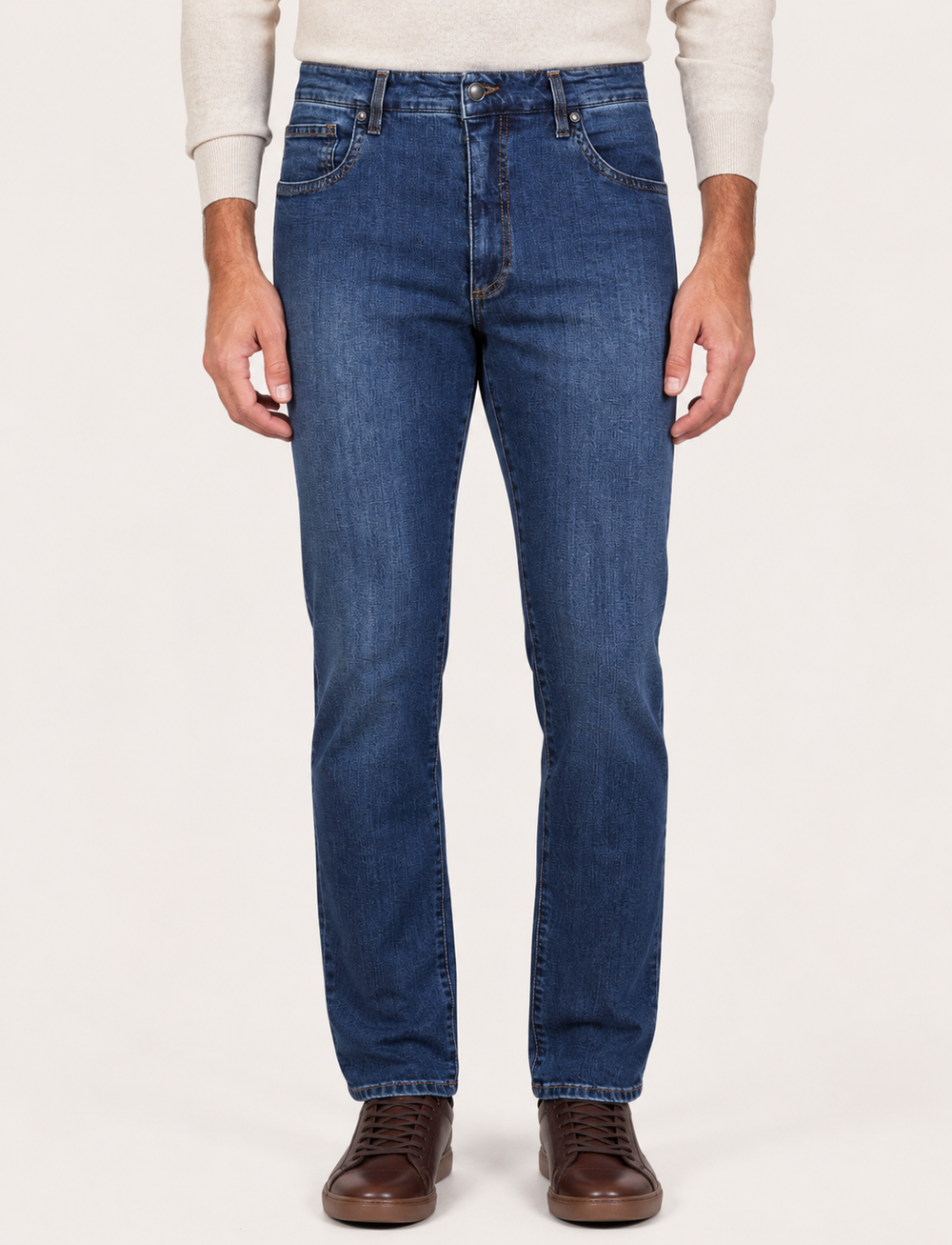 Jeans cinque tasche in cotone stretch