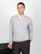 Maglia scollo a v in lambswool |Colore:Grigio
