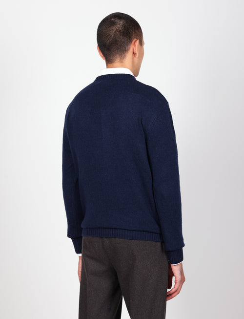 Maglia scollo a v in lambswool |Colore:Blu