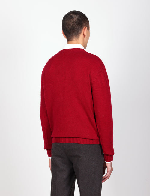 Maglia scollo a v in lambswool |Colore:Bordo