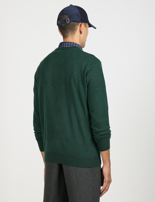 Maglia girocollo 100% cashmere  |Colore:Verde inglese