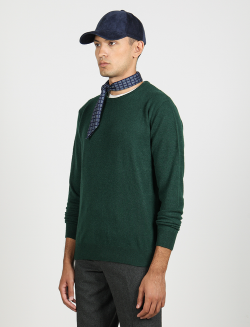 Maglia girocollo 100% cashmere  |Colore:Verde inglese