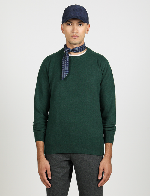 Maglia girocollo 100% cashmere  |Colore:Verde inglese