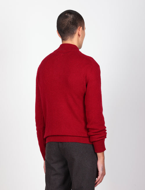 Maglia serafino in lambswool a quattro bottoni |Colore:Bordo